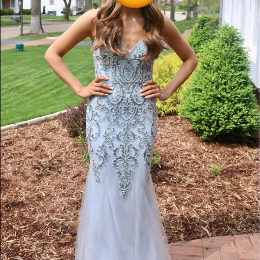 Beautiful light blue prom dress